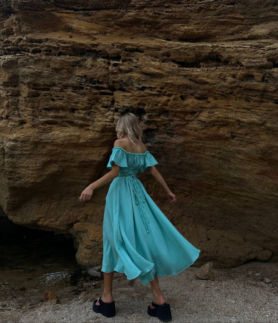 Cotton Midi Dress - Mint Everyday Dress